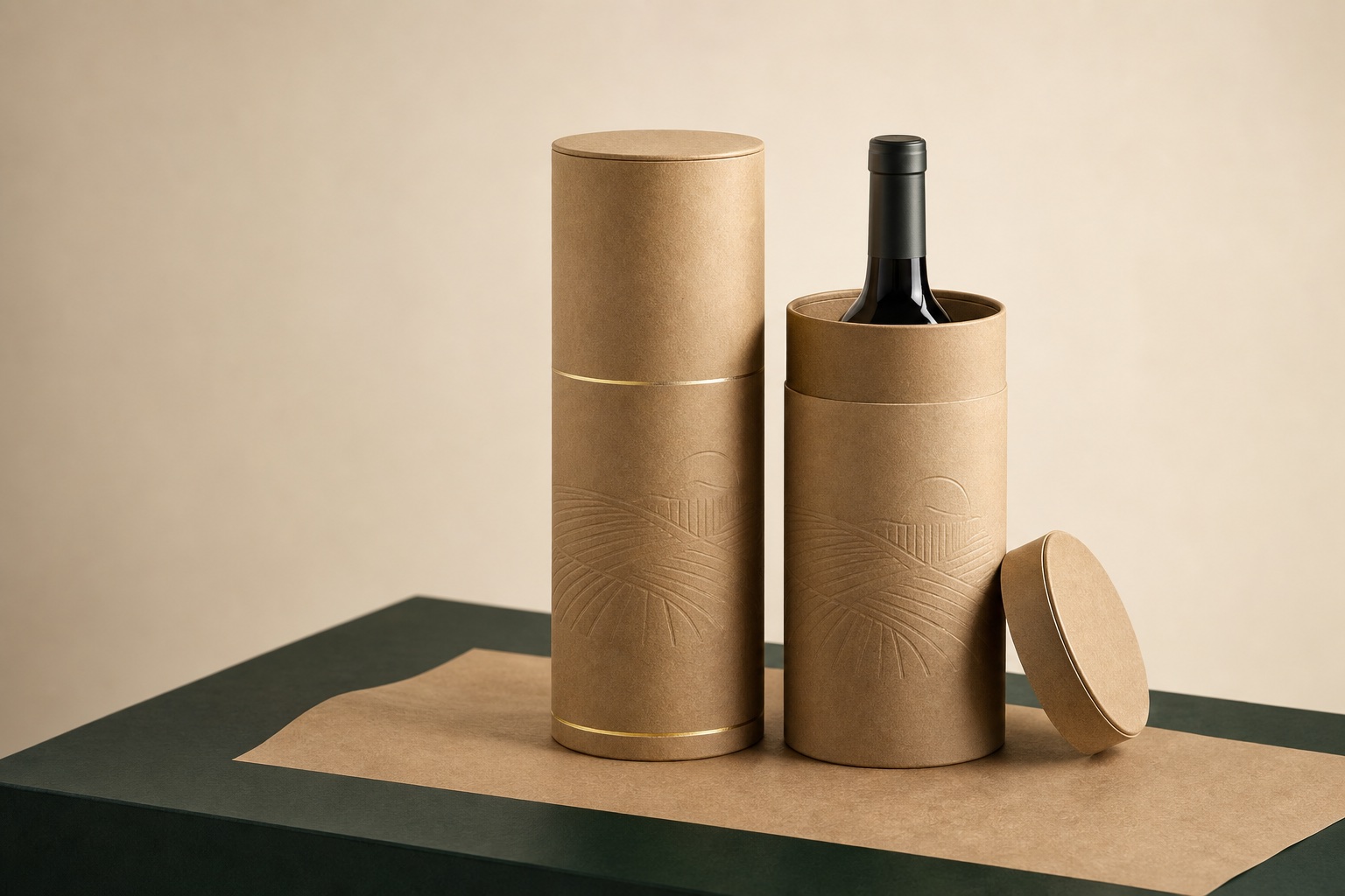 Concept visualization of a premium wine bottle paper tube